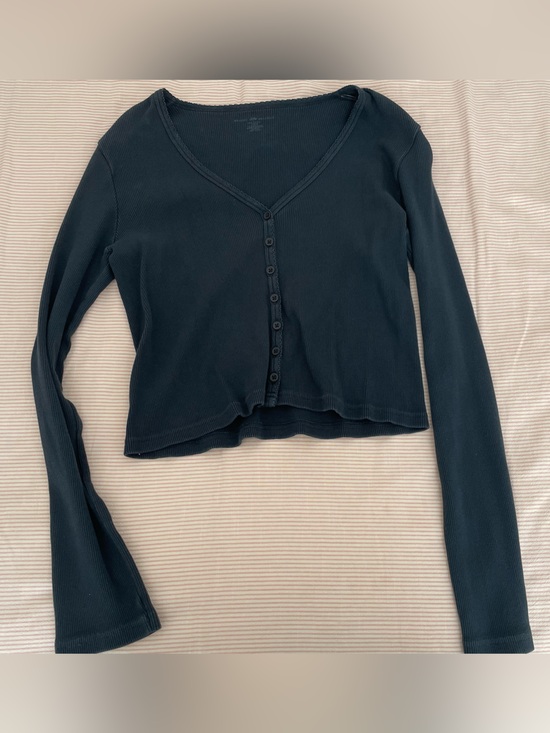 Brandy Melville Tops - brandy melville navy blue button up cardigan